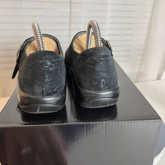 Alegria Kourtney Slickery‎ Clogs Comfort Shoes Women Size 37 Black Suede Leather - Picture 7 of 12